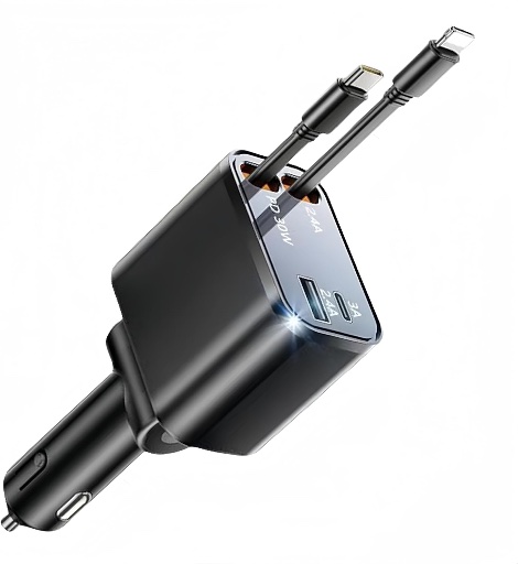 Retractable Car Charger with 120W Power