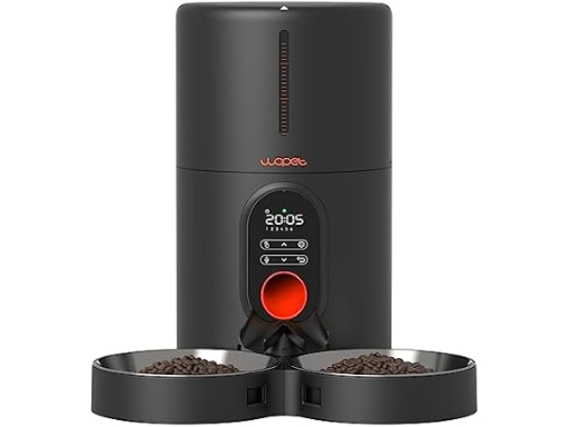 Wopet Automatic Cat Feeder w/ 2 Stainless Steel Bowls