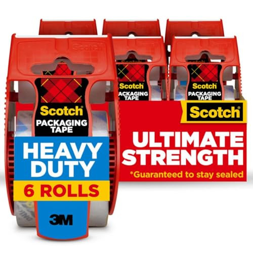 6 Pack Scotch Heavy Duty Shipping and Moving Packing Tape