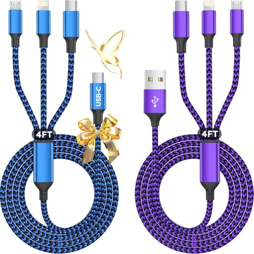 Firsting 3-in-1 Charging Cable--2 Pack