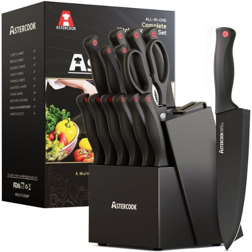 Astercook 15-Piece Kitchen Knife Set