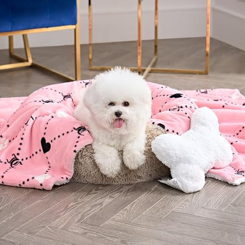 Juicy Couture Pet Sherpa Blanket & Bone Pillow Set