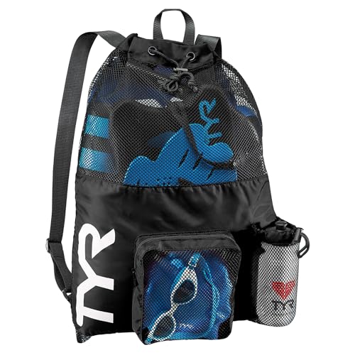 TYR Big Mesh Mummy 40-Liter Swim Backpack (Black)
