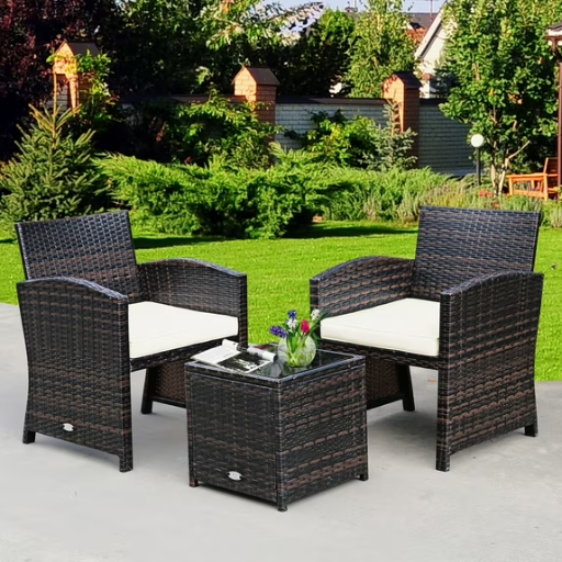 Costway 3-Piece Patio Rattan Wicker Furniture Set
