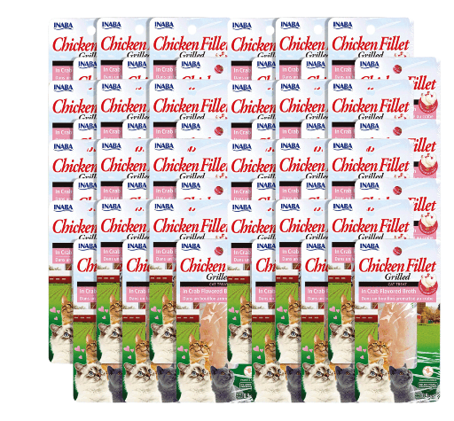 INABA Hand-Cut Grilled Fillet Cat Treats - 48 Pack