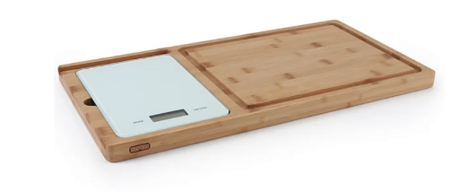 Dexas 20" Prep-Tech Bamboo Cutting Board with Kitchen Scale