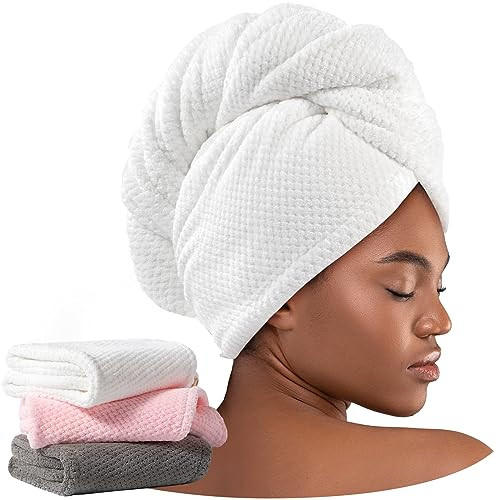 Umisleep 3 Pack Microfiber Hair Towel Wrap