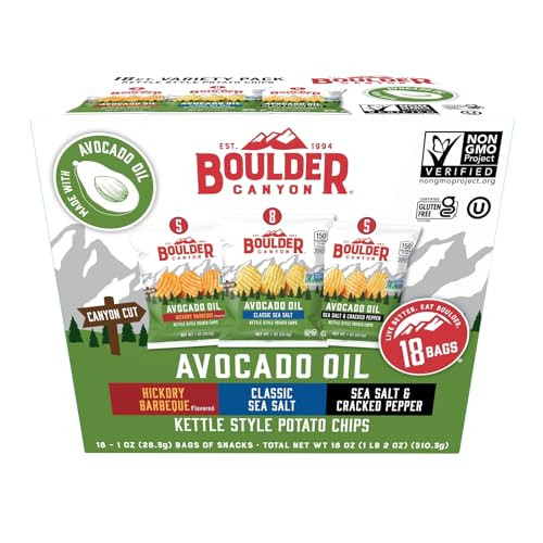 Boulder Canyon Avocado Oil Kettle Style Potato Chips (18-Pack)