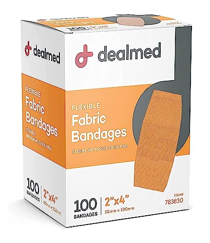 Dealmed 2" x 4" Fabric Flexible Adhesive Bandages (Box of 100)