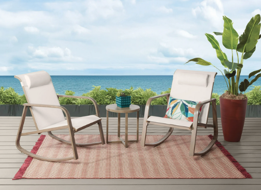 Mainstays Dashwood 3-Piece Steel Outdoor Rocker Chat Set