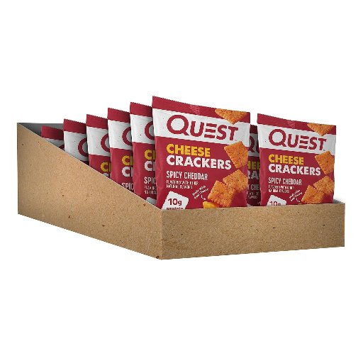 Quest Nutrition Spicy Cheddar Protein Cracker Bags, 12 Count
