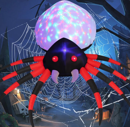 GOOSH 5' Halloween Inflatable Spider W/LED Lights