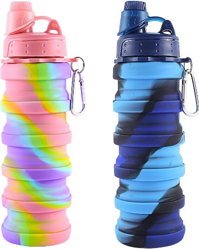 MAKERSLAND 2 Pack of Collapsible Water Bottles, 16 Oz.