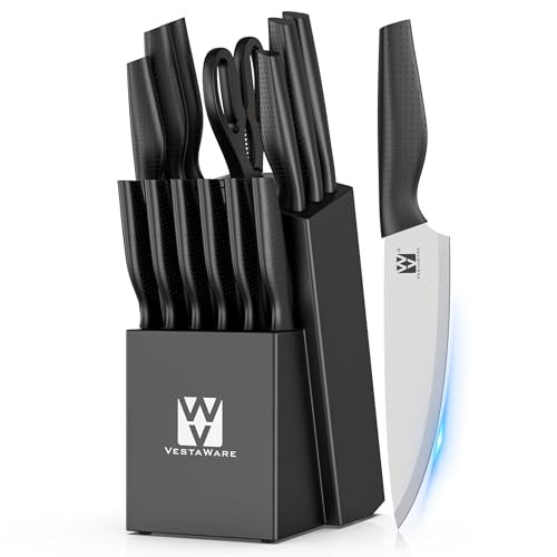 Vestaware 14-Piece Kitchen Knife Set with Block