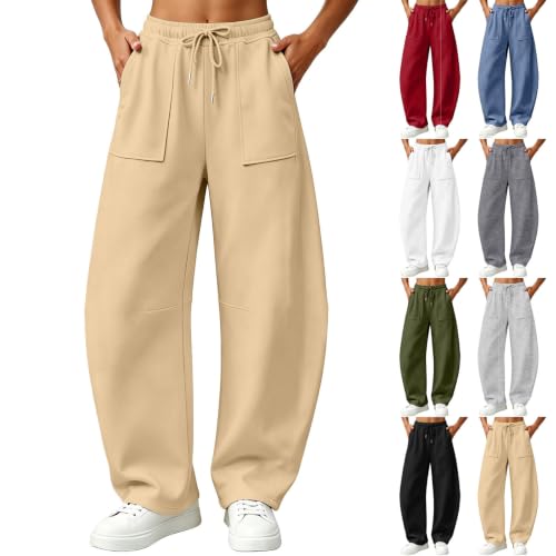Womens Baggy Wide Leg Workout Barrel Sweatpants Deal