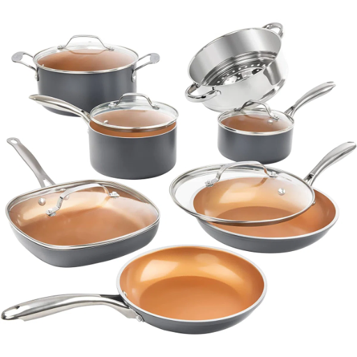 Gotham Steel 12 Piece Aluminum Nontick Cookware Set