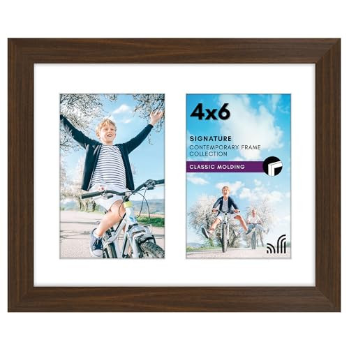 Americanflat 4x6 Double Picture Frame with Shatter-Resistant Glass