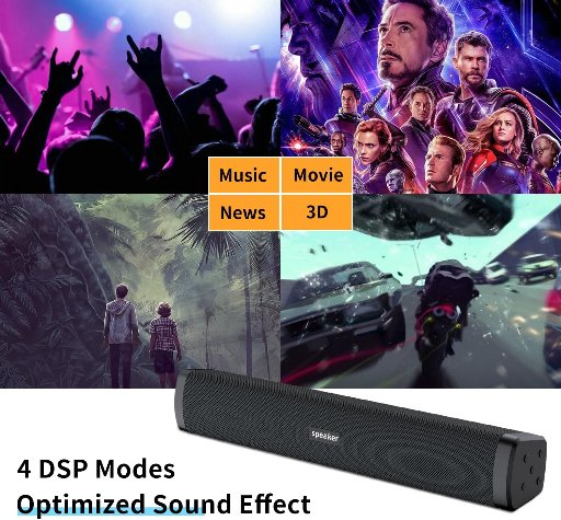 Portable Wireless Soundbar with Bluetooth