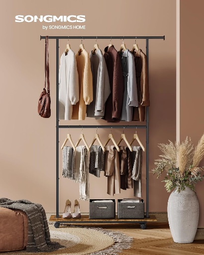 SONGMICS Clothes Rack with Wheels