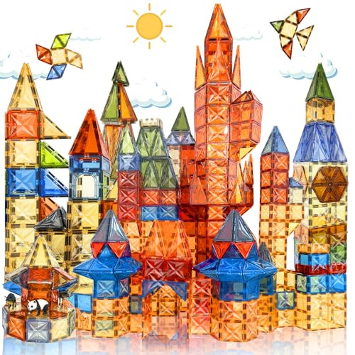 HarworLife 100 PC STEM Magnetic Tiles Building Toys
