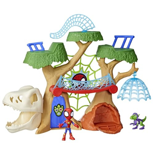 Marvel Spidey and His Amazing Friends Dino-Webs Treehouse Playset