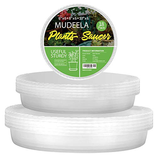 Clear Plastic Plant Pot Saucers 18-Pack