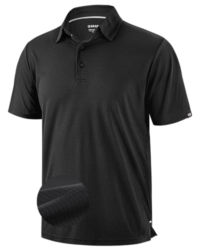 G Gradual Men's Grid Lightweight Dry Fit Golf Polo Shirt Deal