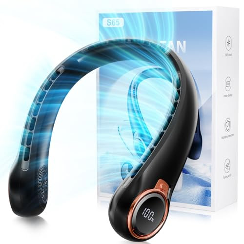 Portable Neck Fan with 6000mAh USB - Rechargeable Battery