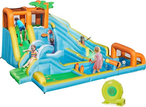 Yaheetech 10-in-1 Inflatable Water Slide with Golf Course