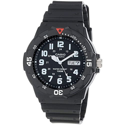 Casio Men's Quartz Day-Date Indicator Black Resin Dive Watch
