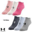 12-Pairs Under Armour Women's Training No Show Socks (M)