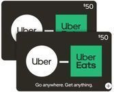 Uber - Two $50 eGift Cards