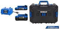 Kobalt 24-V 2-Pack Lithium-ion Battery Starter Kit with Toolbox (2 Ah and 4 Ah)