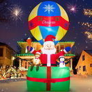Yexmas 9FT Inflatable Christmas Santa Claus in Hot Air Balloon