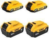 4 Pack Dewalt 20V Batteries + 1 Free Tool