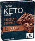 6 Count Keto Friendly Ratio Soft Baked Bars, Chocolate Brownie