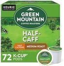 72 Count Green Mountain Coffee Roasters Half Caff Keurig Single-Serve K-Cup Pods