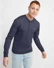 Hanes Originals Mens Ringspun Cotton Three Button Long Sleeve Henley Shirt