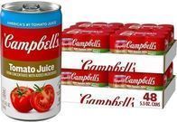 Campbell's 100% Tomato Juice, 5.5 fl oz Can, 48ct