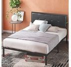 ZINUS Queen Cherie Faux Leather Classic Platform Bed Frame with Steel Support Slats