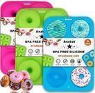 Anaeat 3 Pack Donut Pan Silicone Baking Mold