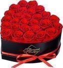 27 Preserved Roses in a Heart Box