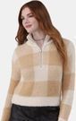 No Boundaries Plaid Quarter Zip Pullover Sweater