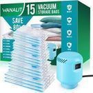 15 Pack Vacuum Storage Bags with Electric Air Pump