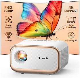 Compact 4K Projector with 1080P WiFi and Bluetooth
