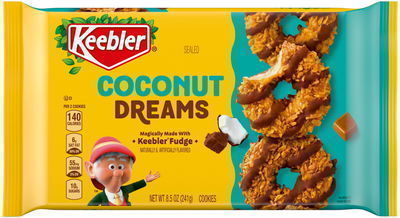 Keebler Coconut Dreams, Coconut and Caramel Cookies Coated in Keebler Fudge