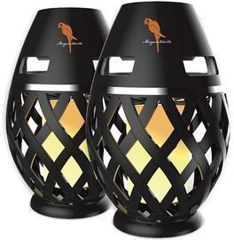 Margaritaville Tiki Torch Portable Waterproof Bluetooth Speaker w/ Flickering LED Lights, 2pk