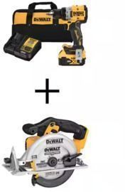 DeWalt 20V MAX XR Lithium-Ion Cordless 1/2" Drill/Driver Kit w/ 20V MAX Cordless 6.5" Circular Saw