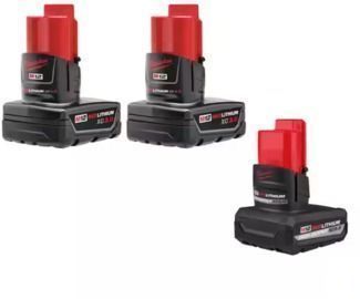 Milwaukee M12 12V L-Ion XC Extended Capacity 3.0 Ah Battery Pack (2pk) + M12 XC 5.0Ah Battery Pack
