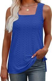 OFEEFAN Womens Sleeveless Square Neck Tank Tops